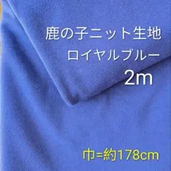 鹿の子ニット生地◆2m◆ロイヤルブルー
