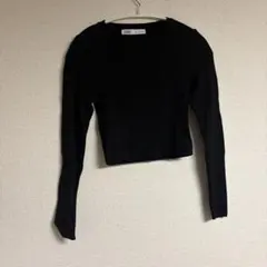 ZARA ブラック クロップドニット M