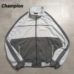 Champion切替トラックジャケットグレー刺繍ロゴジャージチャンピオンＬ