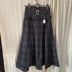 INGNIチェック柄フレアロングスカート