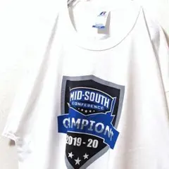 ラッセルアスレティックミッドサウスカンファレンス Tシャツホワイト白XL古着