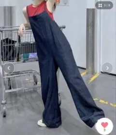 バックリボンデニムサロペット　Mサイズのサムネイル