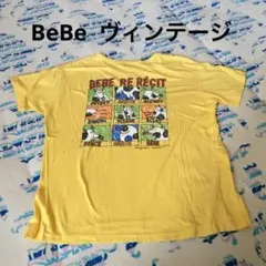 BeBe イエロー 牛プリントTシャツ 150サイズ