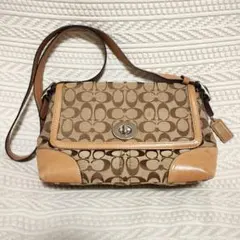COACH コーチ シグネチャー ターンロック ショルダーバッグ