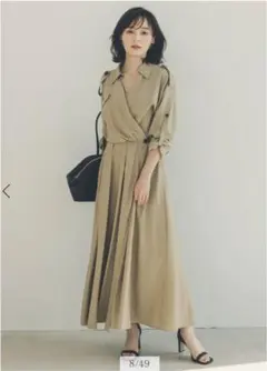 【完売品/新品タグ付】anuans トレンチディテールワンピース ベージュ S