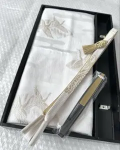 r33 未使用 金彩 正絹 礼装用 フォーマル 帯揚げ・帯締め・末広 セット