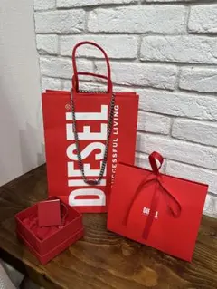 っっっっr 様　専用　　　　DIESEL シルバー レッド チェーンネックレス