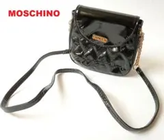 モスキーノ MOSCHINO★ブラックハート型ショルダーバッグ/ゴールドチェーン