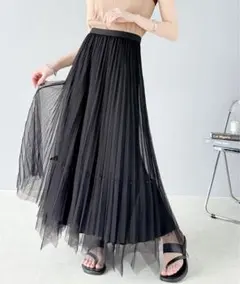 【mily bilet】パール使いリバーシブル２wayチュールスカート