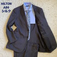 A1041 シルク混 HILTON AB6 L メンズ スーツ ストライプ柄