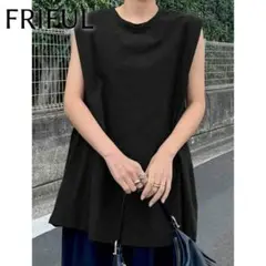 【新品未使用】SHEIN　シーイン　FRIFUL　タック　ノースリーブ　ブラック