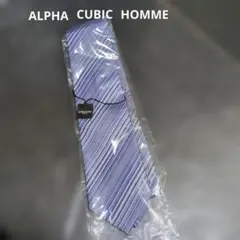 新品☆ALPHA CUBIC HOMME ストライプ柄ネクタイ