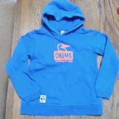CHUMS Kids XL フード付きパーカー 青