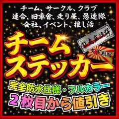 オーダーチームステッカー作成◆高品質フルカラー仕様　ホログラムなど各種シートあり