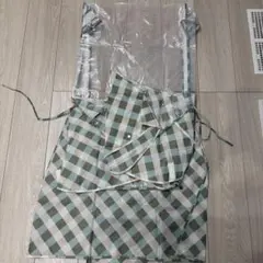 【未使用】ベビーカー用レインカバー　グリーンチェック
