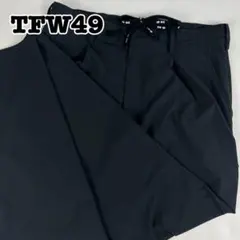 【美品✨】TFW49 ゴルフパンツ ロング ストレッチ ドローコード ロゴ 黒のサムネイル