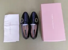 FABIO RUSCONI ブラックパンプス