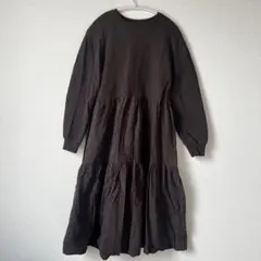 ZARA ティアード ワンピース　スウェット　ブラウン　Sサイズ