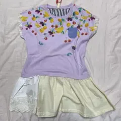 patagon フルーツ柄 半袖ワンピース