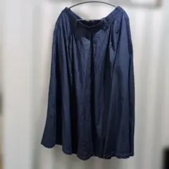 しまむら おかだゆり デニム タックスカート 3L ロイヤルブルー