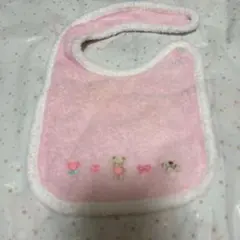 familiar スタイ ピンク クマ 刺繍