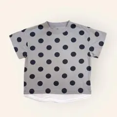 美品 トップバリュ【120】レイヤードTシャツ ドット柄グレーのサムネイル