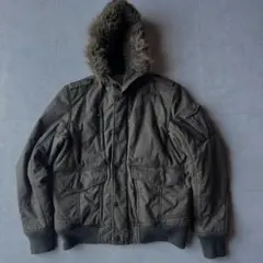 DIESEL 2way中綿フードファー ボンバー M カーキ フライトジャケット