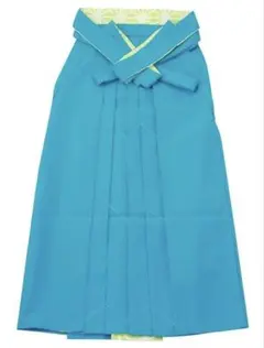 【新品】麻の葉柄無地 女性用 はかま 袴　ターコイズ　SSサイズ紐下84cm
