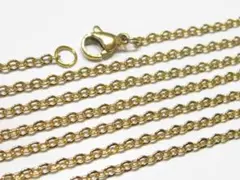 ステンレス製　ゴールド色　ネックレス　チェーン　あずき　１０本！