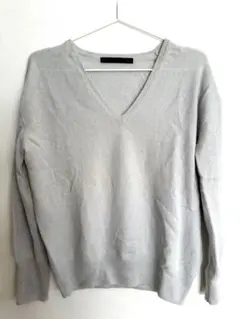 Vネック カシミヤ長袖ニット