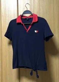 TOMMY HILFIGER ネイビー/レッド ポロシャツ 半袖　S