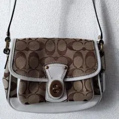 【お値下】コーチ ショルダーバッグ ブラウン/ホワイト