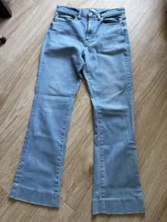 PLST ライトブルー フレアデニムパンツ