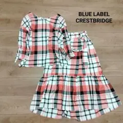 ブルーレーベルクレストブリッジ　セットアップ　チェック　カットソー　スカート