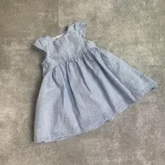 petit main ワンピース サックス ハート刺繍のサムネイル