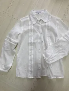 しまむら　SEASON REASON 白刺繍入り長袖シャツ M