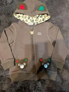 これ以上の値下げ終了　美品　MIKI HOUSE クマ刺繍付きパーカー110cm