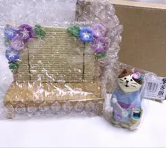 コンコンブル 朝顔縁台 & 打ち水猫 セット concombre 置物のサムネイル