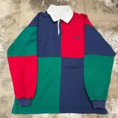 古着 90年代 PUMAプーマ 長袖ポロシャツ ラガーシャツ メンズL