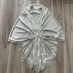 シルバーラメ フリンジ ストール ショール 結婚式 パーティ フォーマル