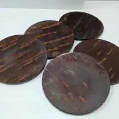 JA041 桜皮細工 銘々皿 5枚組 お茶 お菓子