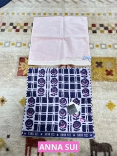 【新品、未使用】ANNA SUI 花柄ハンカチ