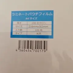 A4 ラミネートパウチフィルム 100枚 光沢