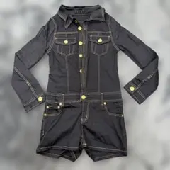 d.i.a.風 ブラックデニム ショート オールインワン 平成ギャル