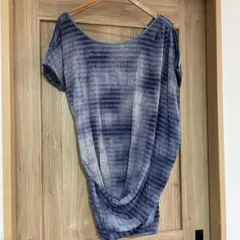 DOUBLE STANDARD CLOTHING ラメボーダー半袖トップス　変形のサムネイル