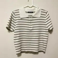SPRAY PREMIUM ハーフジップ 半袖ニット ボーダー