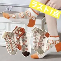 薄手 レディースソックス 5足セット シースルー 花柄 軽量 夏 透け感 通気性