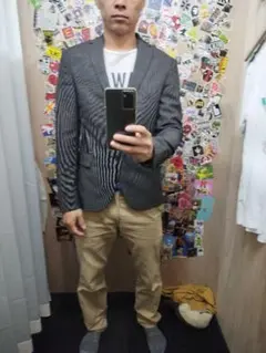 ストライプ柄テーラードジャケット