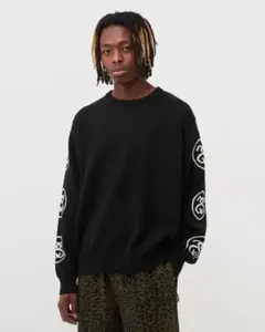ほぼ未使用　Lサイズ stussy ssリンク　クルーネック　セーター　黒 ほぼ未使用 Lサイズ stussy ssリンク クルーネック セーター 黒 - メルカリ
