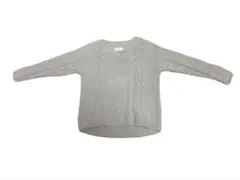 ベージュ ケーブルニット 長袖